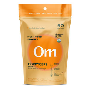 Om Cordyceps Organic Mushroom Supplement Powder Support Endurance and Recovery 3.57Oz (100g)