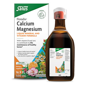 Floradix Calcium Magnesium Liquid Mineral and Vitamin Formula for Healthy Bones and Muscles Support 16.9Oz (500ml)