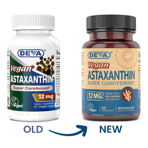 Deva Nutrition Astaxanthin Super Anti-Oxidant 12 Mg Vegan Capsules Immune Support Formula 30Ea