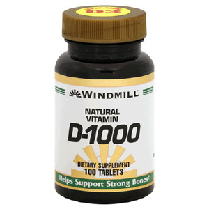 Windmill Natural Vitamin D-1000 Tablets To Support Strong Bones, 100 Ea