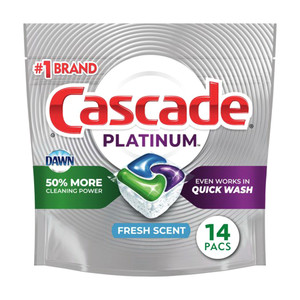 Cascade Platinum ActionPacs Dishwasher Detergent, Fresh, 14 Ea Cascade Platinum ActionPacs Dishwasher Detergent, Fresh, 14 Ea