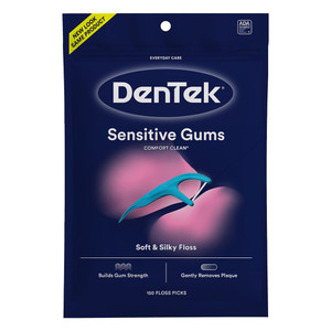 DenTek Sensitive Gums Soft and Silky Floss Gentle Removes Plaque Floss Picks 150Ea