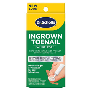 Dr Scholls Ingrown Toenail Pain Reliever Medicated Gel Kit Softens Nail Bandage to Protect and Cushion the Affected Area 1Ea