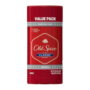 Old Spice Classic Deodorant Stick Original Sweat and Odor Protection Twin Pack 3.25Oz (92g)