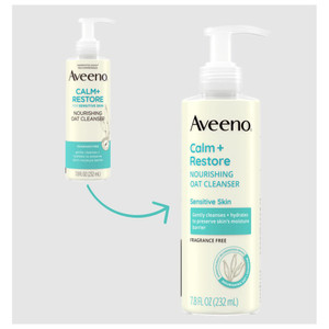 Aveeno Calm Plus Restore Gentle Nourishing Oat Face Cleanser Fragrance Free 7.8Oz (232ml)