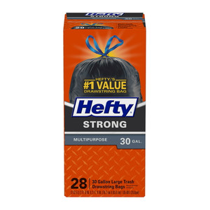 Hefty Strong 30 Gal. Large Black Trash Bag (28-Count) - Power Townsend  Company