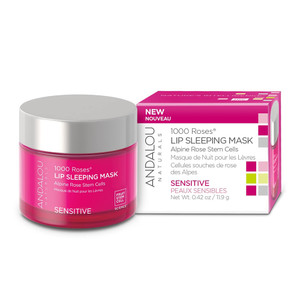 Andalou Naturals 1000 Roses Soothing Lip Sleeping Mask Nourishes and Hydrated Dry Lips 0.42Oz (11.9g)
