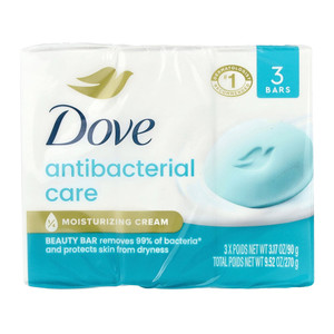 Dove Care Antibacterial Beauty Bar Moisturizing Cream Protects Skin from Dryness 3.17Oz (90g) 3Ea