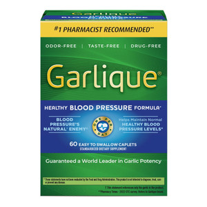 Garlique Healthy Blood Pressure Supplement, Odor Free Garlic 1800 mcg Allicin, 60 Ct