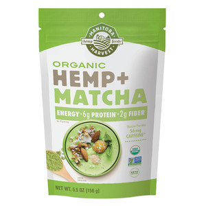 Manitoba Harvest Organic Hemp and Matcha Powder Energy 6g Protein 2g Fiber 5.5Oz (156g)