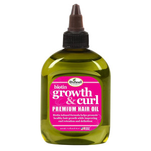 Difeel Biotin Growth and Curl Premium Hair Oil Curl Defining Strengthening 7.1Oz (210ml)