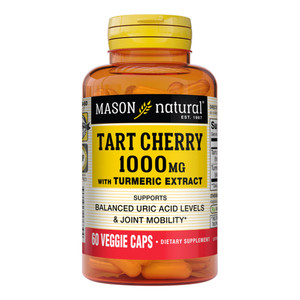 Mason Natural Tart Cherry 1000mg Turmeric Extract Veg Capsules Support Healthy Uric Acid Levels 60Ea