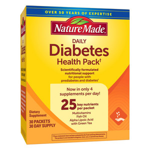 Nature Made Diabetes Health Pack with Nutritional Support Multivitamin and Mineral Supplement 30Ea