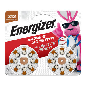 Energizer Hearing Aid Batteries Size 312, Brown Tab, 16 Ea Energizer Hearing Aid Batteries Size 312, Brown Tab, 16 Ea
