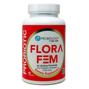 Belle and Bella Probiology Flora Fem Capsules for Womens Digestive and Vaginal Health Support 60Ea