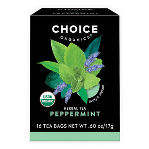 Choice Organic Peppermint Herbal Tea Lively and Vibrant Blend Best Tasting Tea Bags 16Ea
