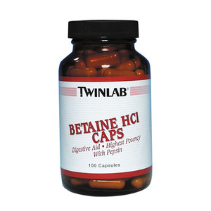 Twinlab Betaine Hcl Digestive Aid Capsules With Pepsin - 100 Ea Twinlab Betaine Hcl Digestive Aid Capsules With Pepsin - 100 Ea