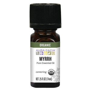 Aura Cacia Organic Myrrh Pure Essential Oil Calming Aromatherapy Treatment Formula 0.25Oz (7.4ml)