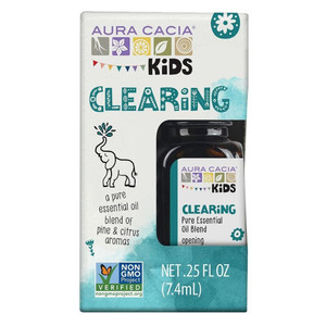 Aura Cacia Kids Clearing Pure Essential Oil Blend Refreshing Aromatherapy Formula 0.25Oz (7.4ml)