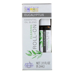 Aura Cacia Eucalyptus Essential Oil, Clearing Roll On, 0.31 Oz