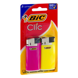 Bic Mini Clic Lighters Assorted Colors Ideal for Candle Lighting Cooking and Camping 2Ea