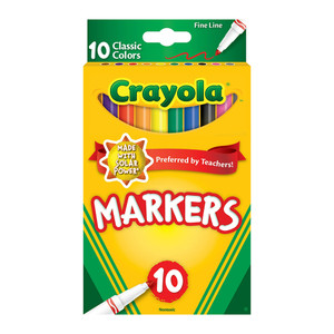 Crayola Washable Broad Line Markers, Classic Colors - 8 Count 