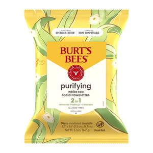 Burts Bees White Tea Facial Cleansing Towelettes, Unscented, 30 Ea