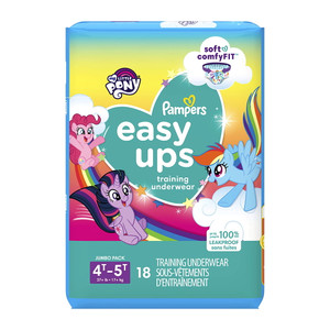 Pampers Easy Ups Training Underwear Girls Size 5 3T-4T 100 Count - 100 ea