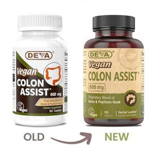 Deva Nutrition Vegan Colon Cleanse 595 Mg Tablets Digestive Health Support Formula 90Ea