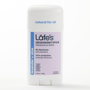 Lafes Lavender and Aloe Natural Deodorant Stick 24 Hour Protection 2.25Oz (64g)
