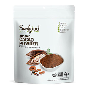 Sunfood Superfoods Organic And Raw Cacao Powder, 8 Oz
