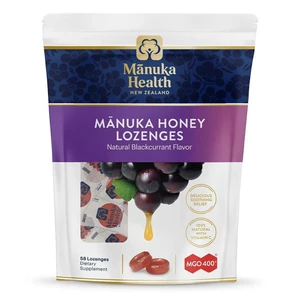 Manuka Health Manuka Honey MGO 400 Plus with Natural Blackcurrant Flavor Lozenges 58Ea
