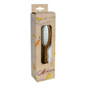 Ambassador Hairbrush Wood Small with Steel Pins Scalp Stimulating Styling Brush 1Ea