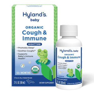 Hylands Baby Organic Cough and Immune Nighttime Syrup for Cough Relief and Immune Support 2Oz (59ml)