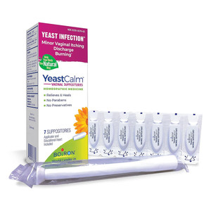 Boiron YeastCalm Suppositories Homeopathic Suppositories for Yeast Infections Gentle Comforting 7Ea