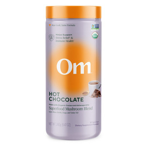 Om Superfood Mushroom Blend Hot Chocolate Powder Helps Support Stress Relief and Immune Health 8.47Oz (240g)