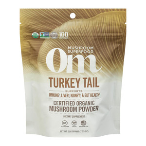 Om Organic Mushroom Superfood Powder, Turkey Tail for Immunity, Liver and Kidney, 7.05 Oz