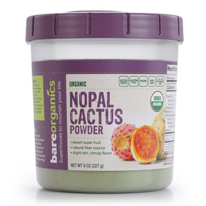 BareOrganics Nopal Cactus Powder Desert Super Fruit Support Health and Vitality 8Oz (227g)