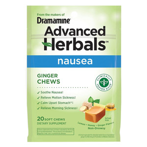 Dramamine Advanced Herbals Nausea Relief Soft Ginger Chews 20Ea