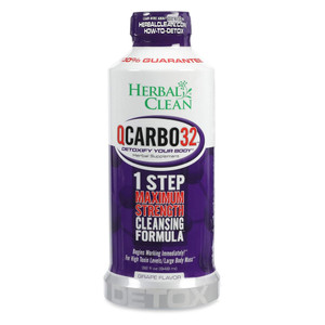 BNG Herbal Clean QCarbo32 Liquid Formula Grape Flavor Detox Cleansing 32Oz (948ml)