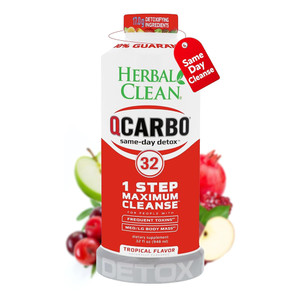 BNG Herbal QCarbo32 1 Step Cleansing Liquid Formula Tropical Flavor Detox Cleansing 32Oz (948ml)