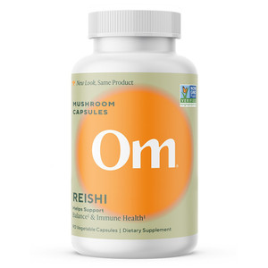 Om Reishi Organic Superfood Mushroom Vegetarian Capsules Support Balance and Immune Health 90Ea