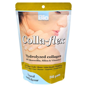 Bio Nutrition Colla Flex Hydrolyzed Collagen Natural Vanilla Flavor 8Oz (240g)