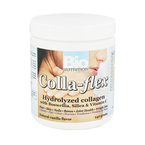 Bio Nutrition Colla Flex Hydrolyzed Collagen Natural Vanilla Flavor 8Oz (240g)