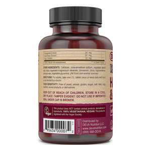 Deva Nutrition Vegan Hair Nails and Skin with Biotin Tablets Beauty Support Formula 90Ea