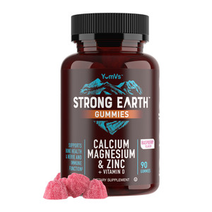 YumVs Strong Earth Calcium, Magnesium and Zinc Gummies for Bone, Raspberry Flavor, 90 Ea YumVs Strong Earth Calcium, Magnesium and Zinc Gummies for Bone, Raspberry Flavor, 90 Ea