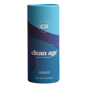 Clean Age Natural Deodorant Waves Refreshing Scent Aluminum-Free Formula 2Oz (60g)