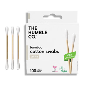 The Humble Co Bamboo Cotton Swabs White for Makeup Application and Multipurpose Use 100Ea