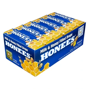 Honees Milk and Honey Drop Bars for Throat Soothing 1.5Oz (42g) 24Ea