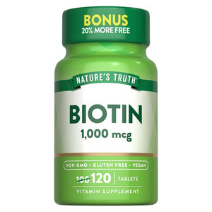 Natures Truth Biotin 1000mcg Vitamin Supplement Tablets Supports Energy Metabolism 120Ea